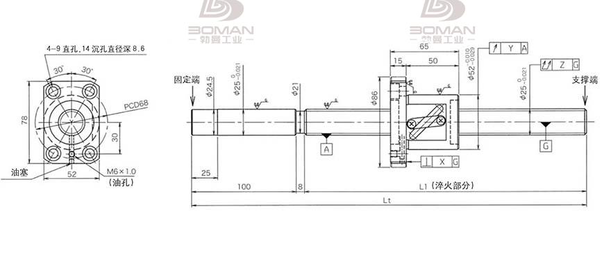 KURODA GG2510DS-BALR-1020A 黑田丝杆替换尺寸图片大全