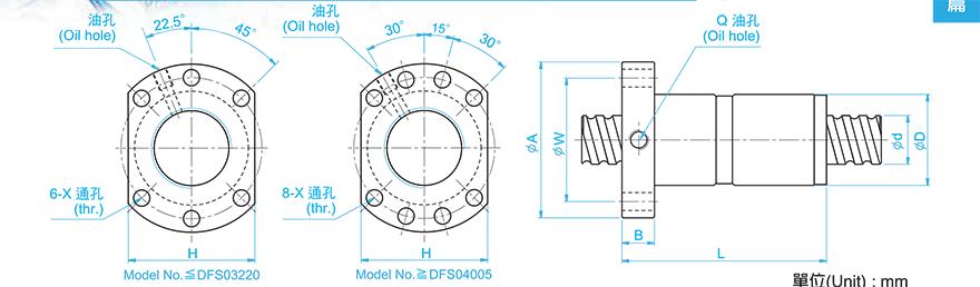 TBI DFS02506-4.8 tbi滚珠丝杆尺寸标准对照表