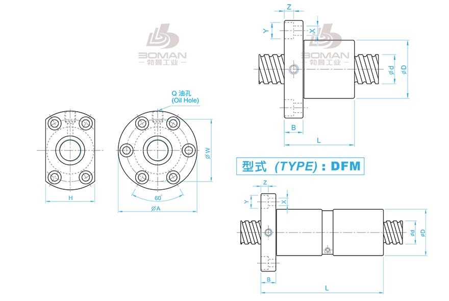 TBI DFM03205-4 PMI TBI研磨级滚珠丝杆