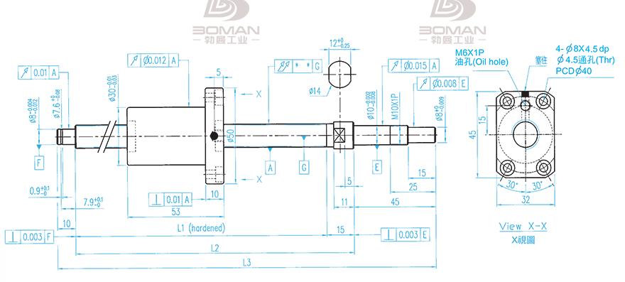 TBI XSVR01210B1DGC5-480-P1 tbi滚珠丝杆sfsr的形状